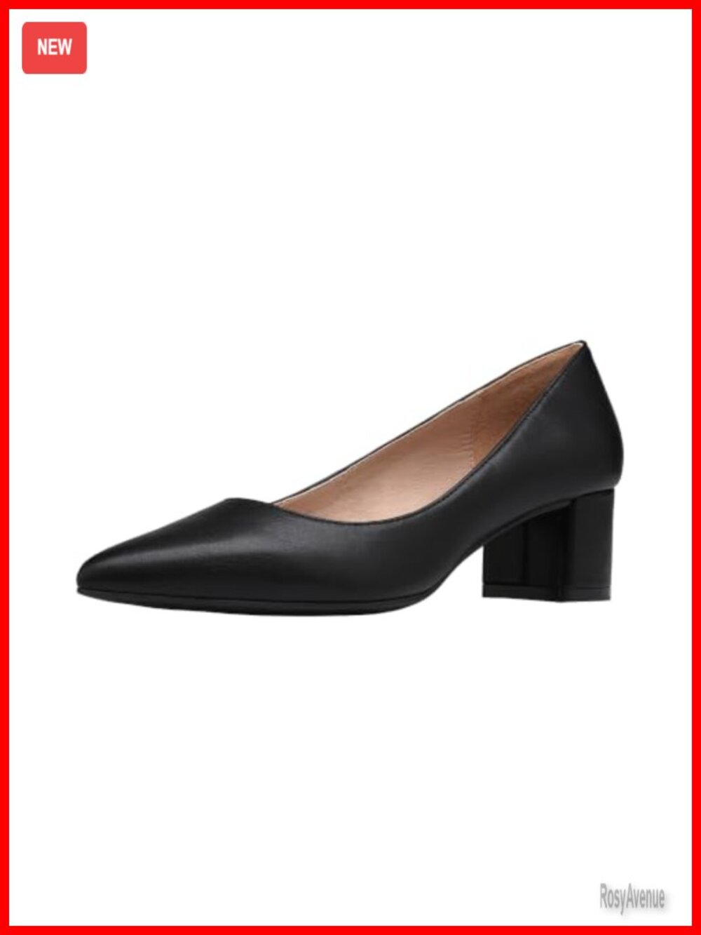 Women's Chunky Low Block Heel Pumps Pointed Toe Slip On Dress Shoes